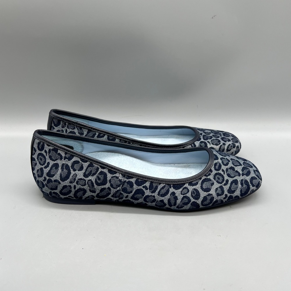Vionic Shoes Womens 7.5 Gray Black Leopard Print Orinda Square Toe Ballet Flats